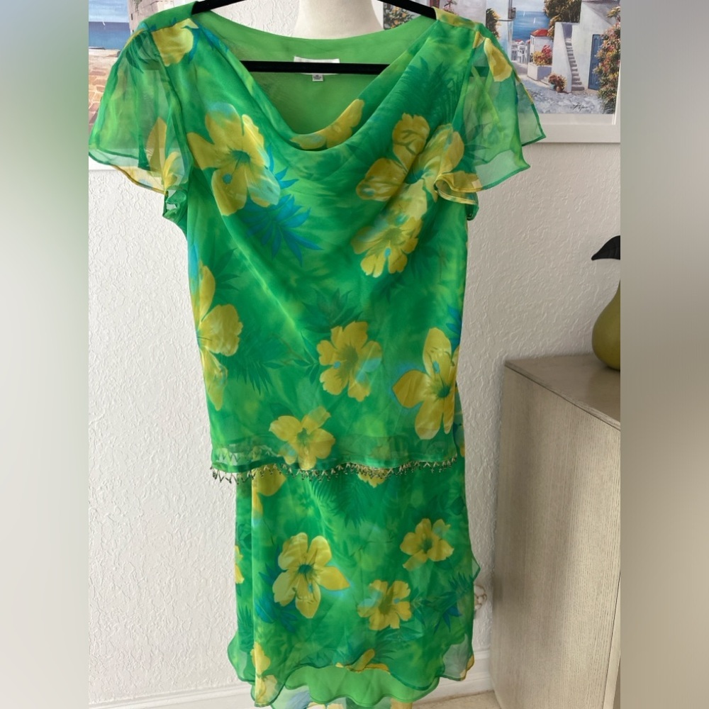 Tropical Breeze: Women’s Floral Summer Dress, blouse and skirt